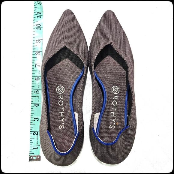ROTHY'S The Point Flat Mink Dusty Purple Retired Pointed Toe Flats Shoes EUC 9.5 - Picture 1 of 5